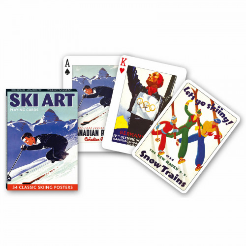 Carti de joc de colectie Piatnik, cu tema "Ski Art"